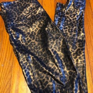 SPANX Faux Leather Leopard Print Leggings